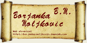 Borjanka Moljković vizit kartica